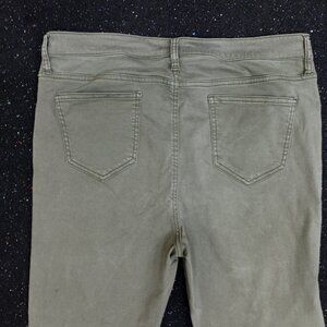 Buffalo David Bitton Havana Olive Green Pants High Rise Ankle Soft Stretch 14/34